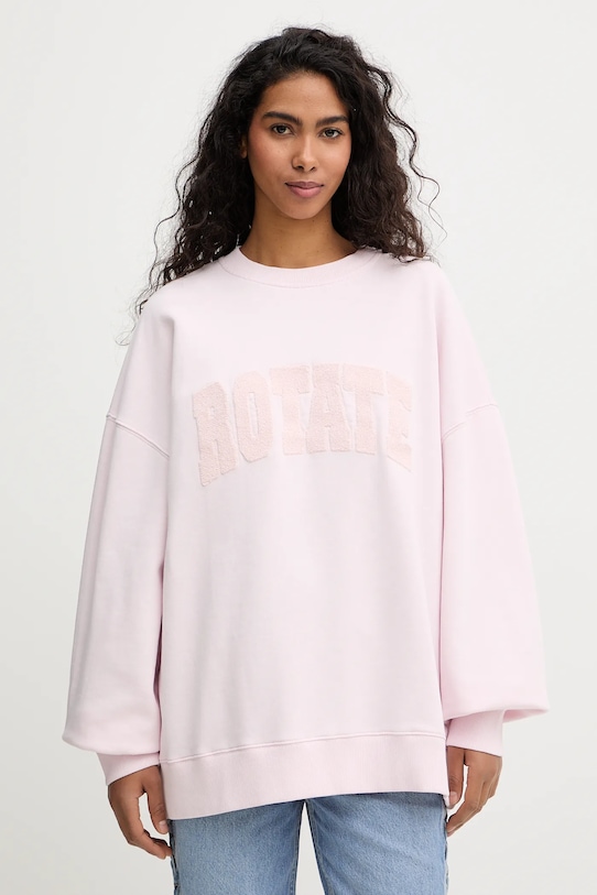 Rotate bluza bawełniana aplikacja różowy 1153161809
