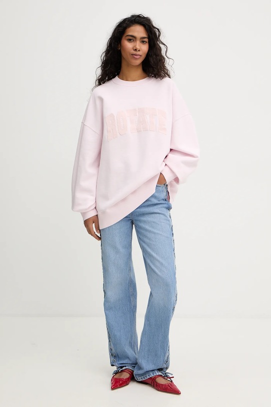 Rotate bluza bawełniana 1153161809 różowy SS26