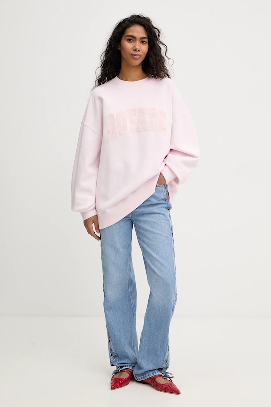 Rotate bluza bawełniana 1153161809 różowy SS26