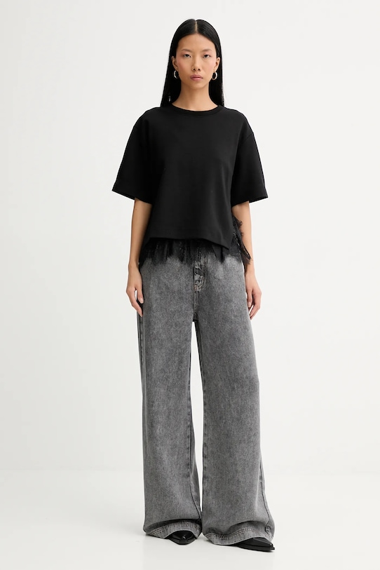 Ruházat MUNTHE pamut póló RACH 254101325426 fekete