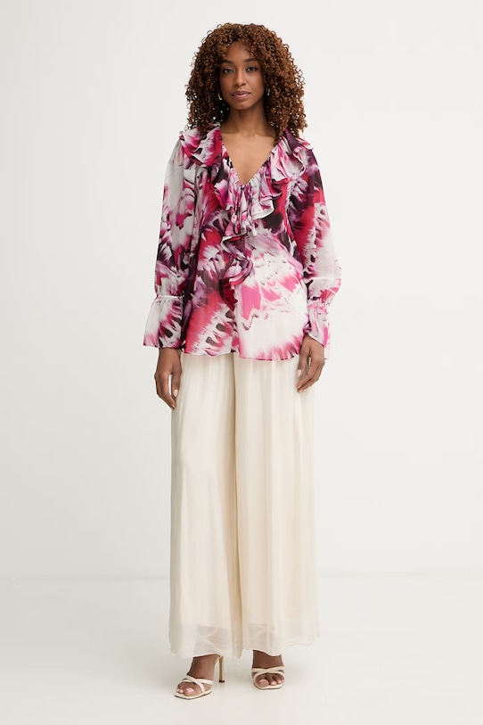 Marciano by Guess bluzka z falbanką damska ADELA G6GH04.W1795 różowy SS26