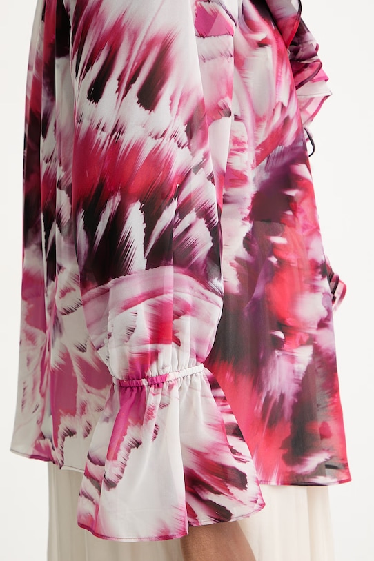 Marciano by Guess bluzka z falbanką damska ADELA G6GH04.W1795 różowy