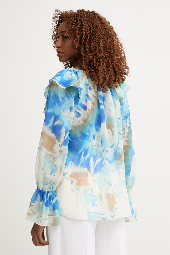 Odzież Marciano by Guess bluzka z falbanką damska ADELA G6GH04.W1795 niebieski