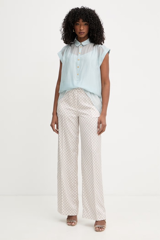 Marciano by Guess bluzka koszulowa damska z lyocellem TEA G6GH22.W2197 niebieski SS26