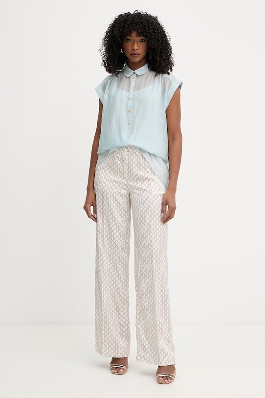 Marciano by Guess bluzka koszulowa damska z lyocellem TEA G6GH22.W2197 niebieski SS26