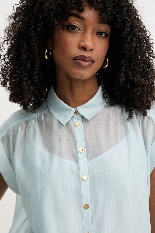 Marciano by Guess bluzka koszulowa damska z lyocellem TEA niebieski G6GH22.W2197