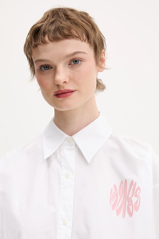 Hugo Blue koszula bawełniana Elisana_B biały 50552146