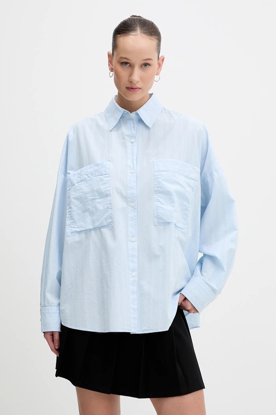 Hugo Blue koszula bawełniana Edafnena_B wzorzyste niebieski 50553358