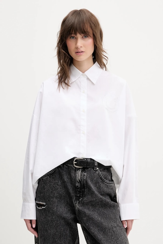 Hugo Blue koszula bawełniana Edafne_B bawełna biały 50555625