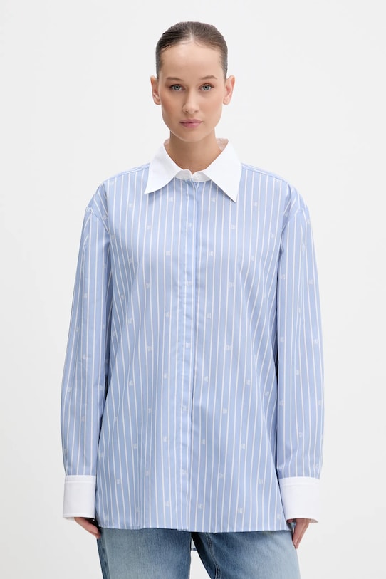 HUGO koszula bawełniana Ersenny wzorzyste niebieski 50556216