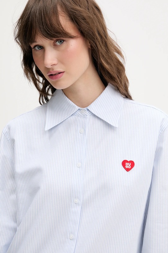 HUGO koszula bawełniana Erselia niebieski 50556370