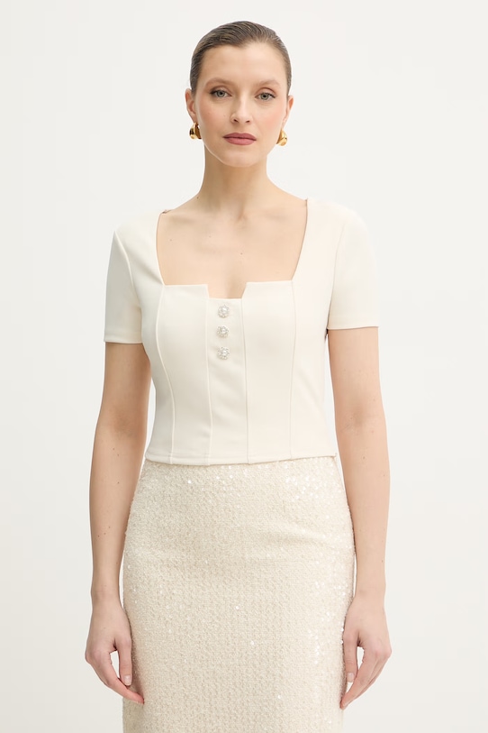 Majica Guess EVELINA Našitek bež W6RP08.KCBO2