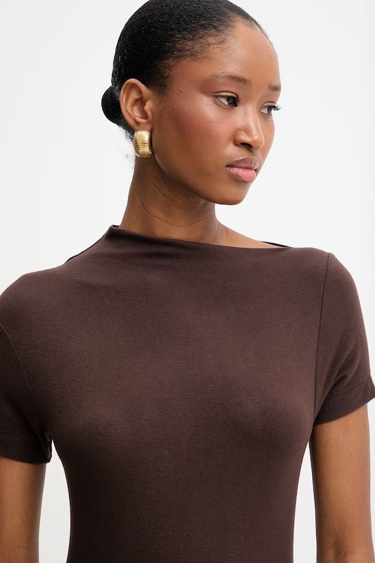 Μπλουζάκι Guess DAMIANA καφέ W6RP16.KD012