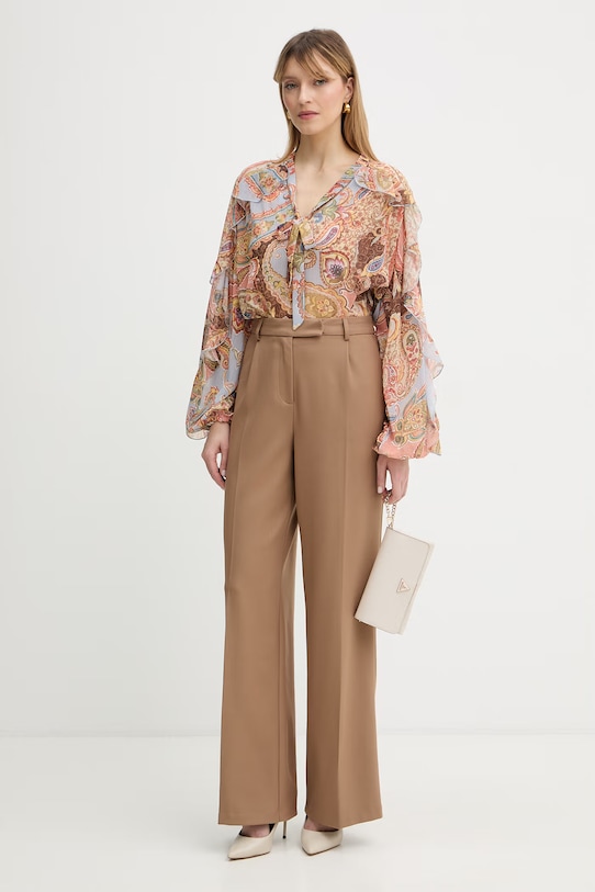 Guess bluza z volančki ženska PAISLEY W6PH0G.WP691 oranžna SS26