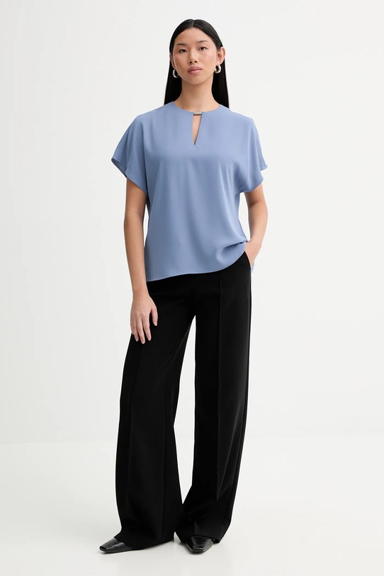 Calvin Klein bluzka LV044E902G niebieski SS26