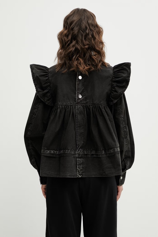 Odzież GANNI bluzka bawełniana A1040061 czarny