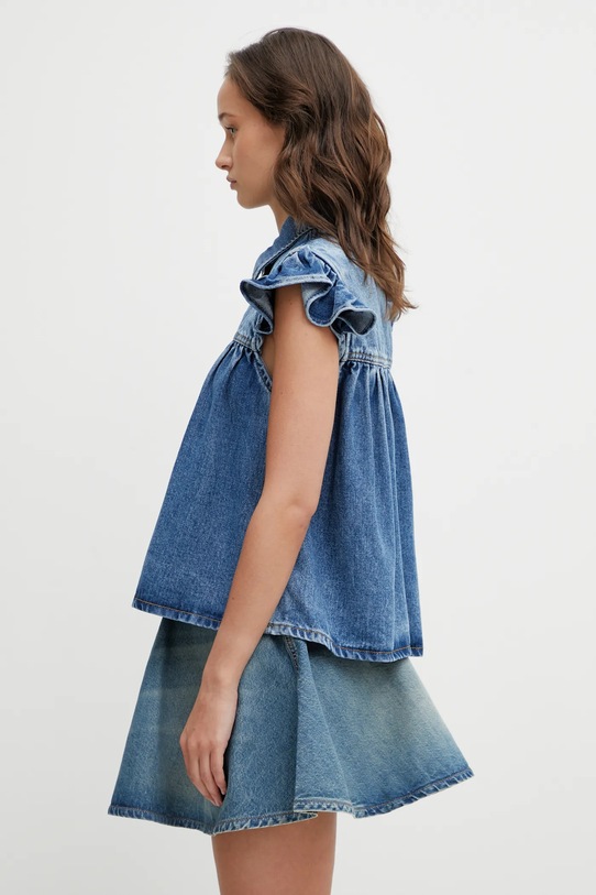 GANNI bluzka jeansowa A1040047 niebieski SS26