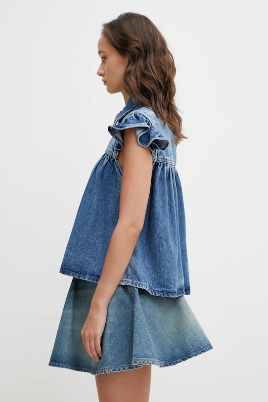 GANNI bluzka jeansowa A1040047 niebieski SS26