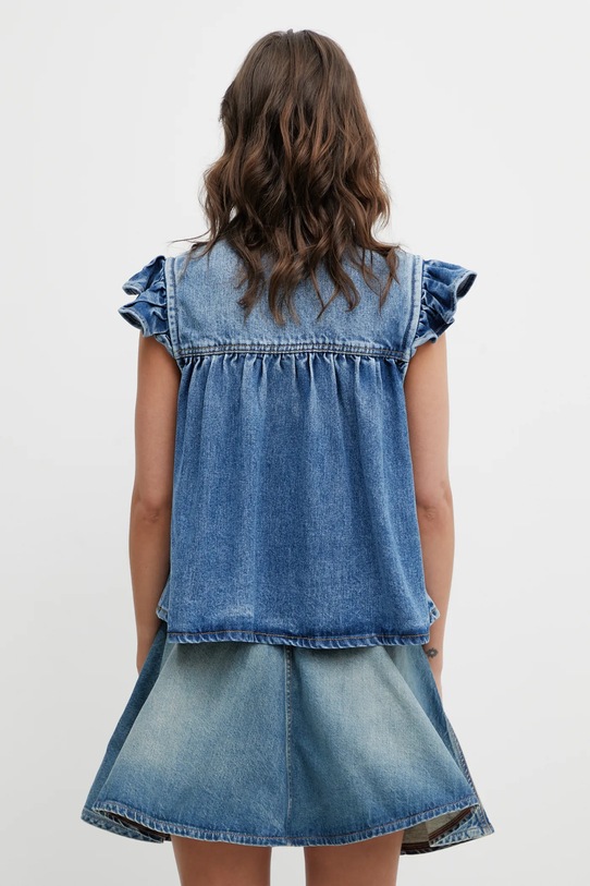 Odzież GANNI bluzka jeansowa A1040047 niebieski