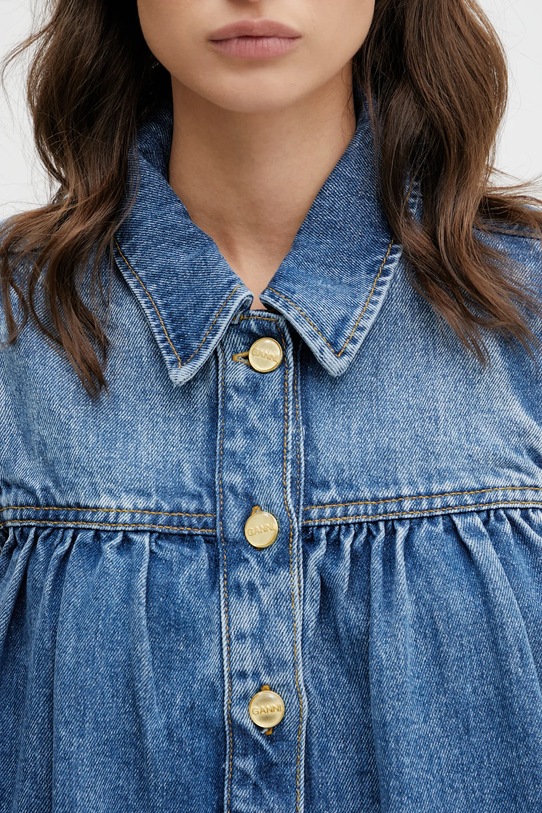 GANNI bluzka jeansowa niebieski A1040047