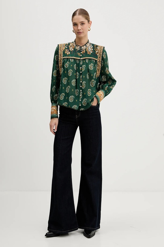 Farm Rio koszula bawełniana 351137 zielony SS26