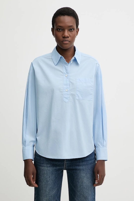 Marc O'Polo bluzka bawełniana bawełna niebieski 5000007470