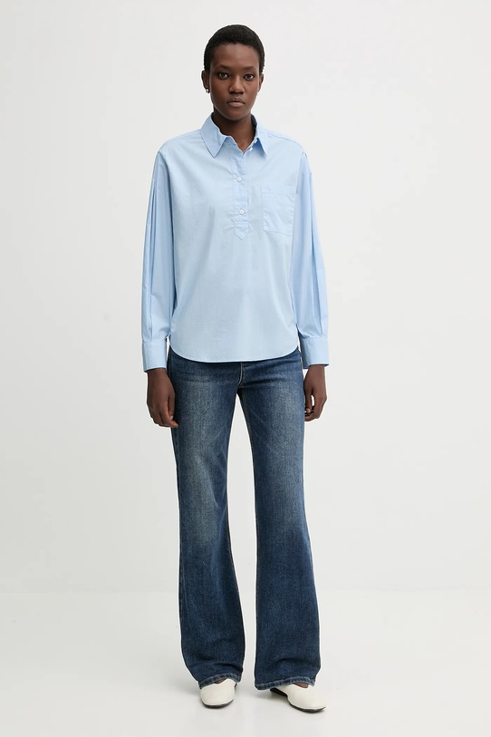 Marc O'Polo bluzka bawełniana 5000007470 niebieski SS26