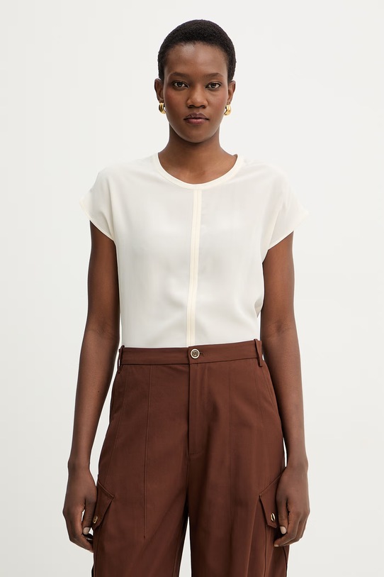 Μεταξωτή μπλούζα Pinko επίσημη μπεζ 106195.A2T7