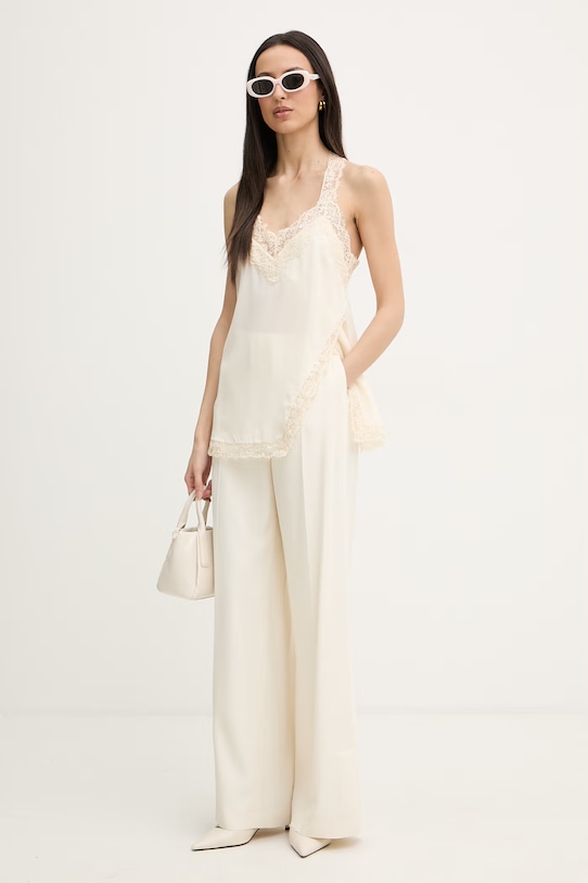 Pinko top za žene od svile 105592.A2SS bež SS26