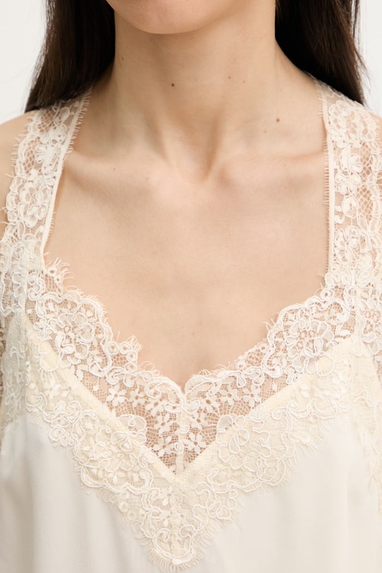 Pinko top za žene od svile bež 105592.A2SS