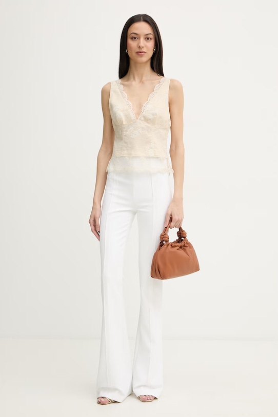 Pinko top za žene od lana 106571.A374 bež SS26