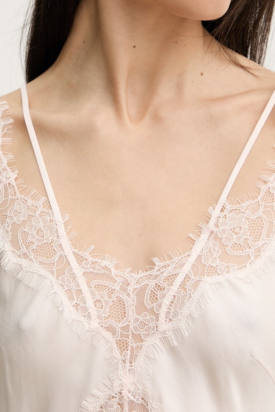 Pinko блузка на беретелях жіноча віскозна 106623.A385 бежевий