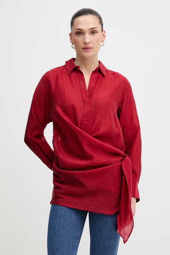 Hoss Intropia bluzka regular czerwony 6283167