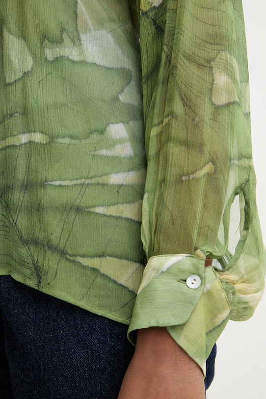 Pedro del Hierro bluzka z falbanką damska z wiskozy 6633449 zielony