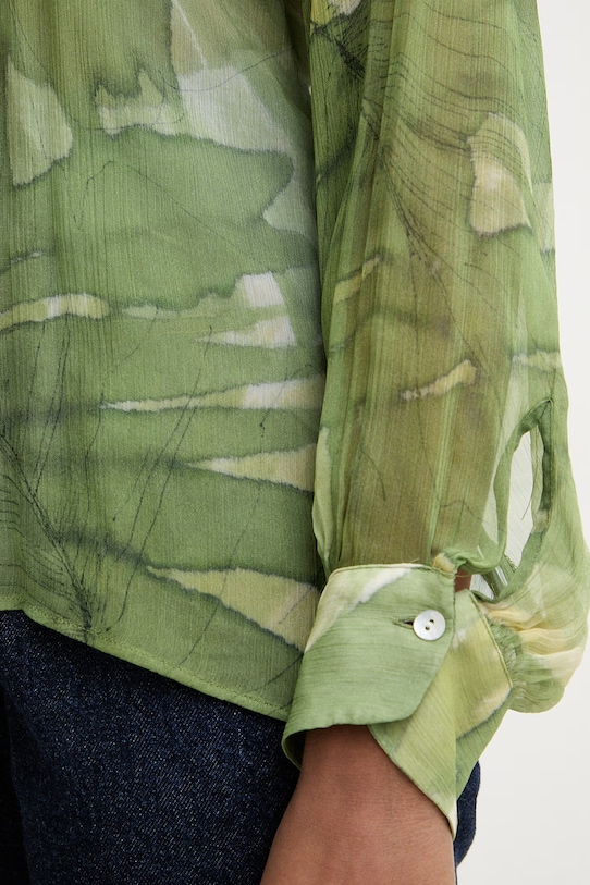 Pedro del Hierro bluzka z falbanką damska z wiskozy 6633449 zielony