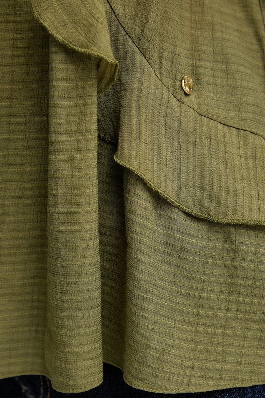 Pedro del Hierro bluzka z falbanką damska z wiskozą 6633455 zielony