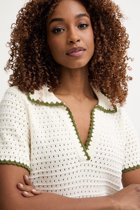 Pedro del Hierro polo swetrowe damskie bawełniane beżowy 5503018