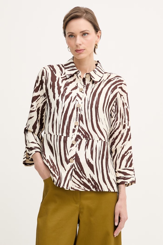 Joseph Ribkoff koszula damska z lnem beżowy 262943