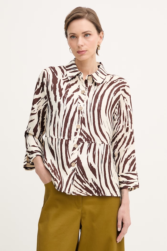 Joseph Ribkoff koszula damska z lnem beżowy 262943