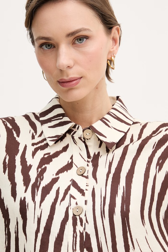 Joseph Ribkoff koszula damska z lnem beżowy 262943