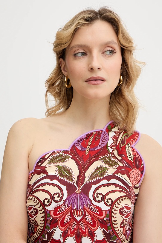 Farm Rio bluzka z dodatkiem lnu czerwony 344015