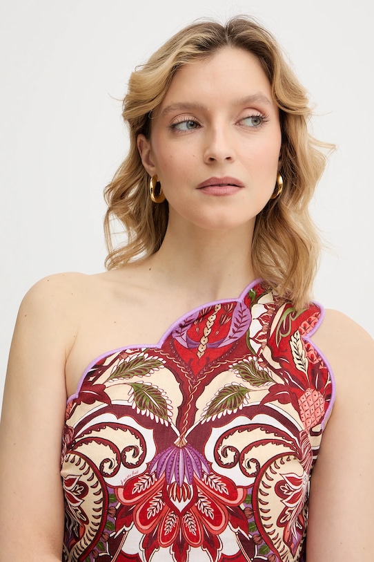 Farm Rio bluzka z dodatkiem lnu czerwony 344015