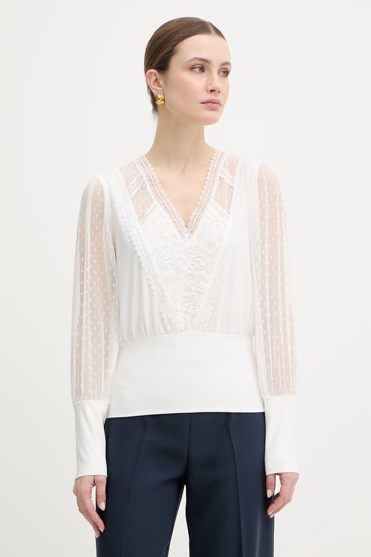 Morgan bluzka z elastanem biały TAGADO