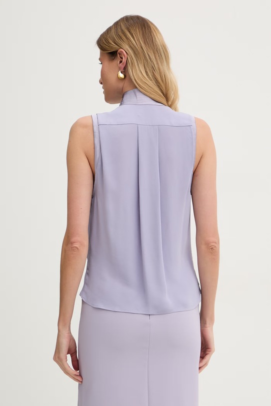 Odzież Elisabetta Franchi bluzka damska z wiskozy CA13461E2 fioletowy