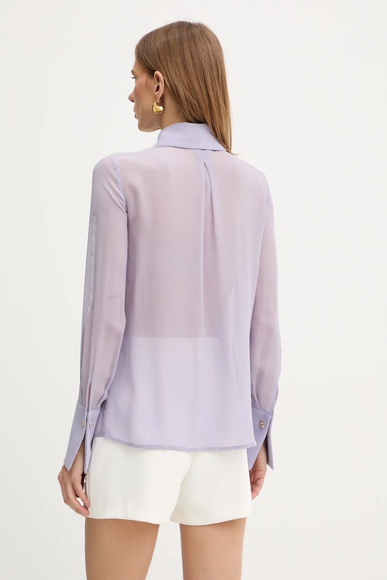 Odzież Elisabetta Franchi koszula jedwabna CA14861E2 fioletowy