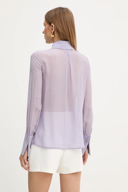 Odzież Elisabetta Franchi koszula jedwabna CA14861E2 fioletowy