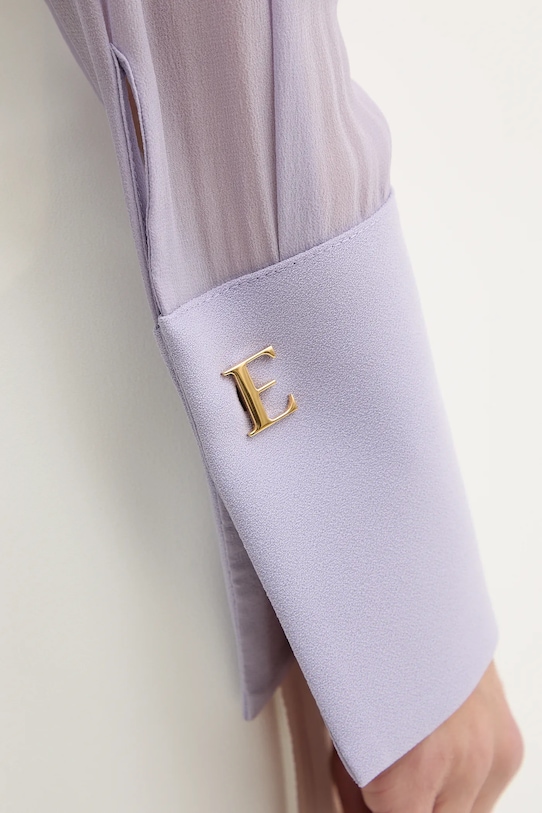 Elisabetta Franchi koszula jedwabna CA14861E2 fioletowy