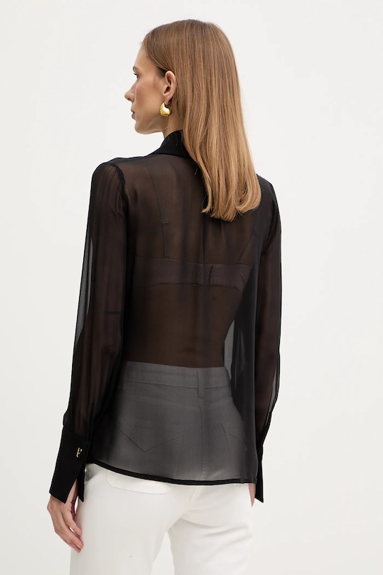 Odzież Elisabetta Franchi koszula jedwabna CA14861E2 czarny