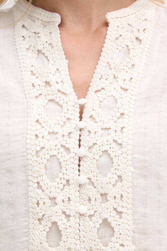 Mos Mosh bluzka damska z lnem Evanda 176870 beżowy