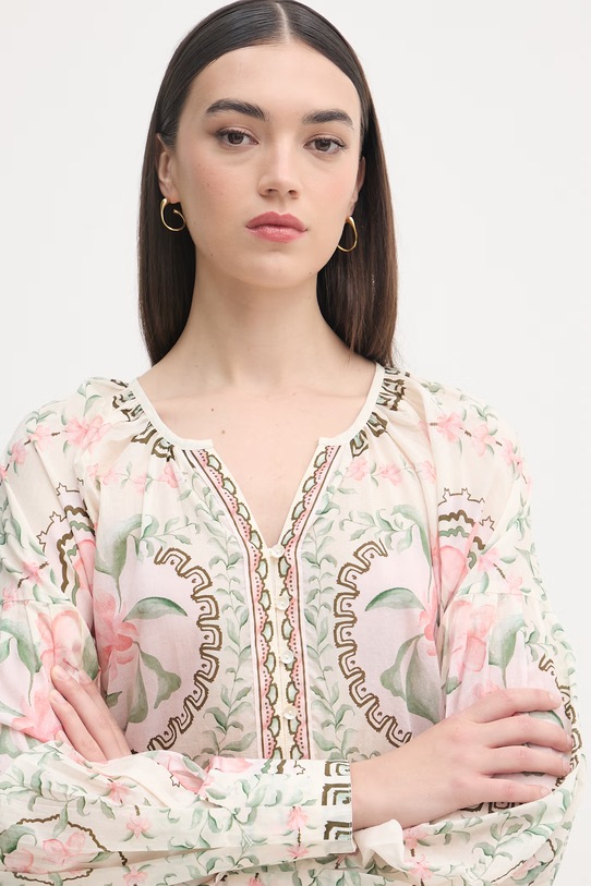 Mos Mosh bluzka damska bawełniana Wylde zielony 178220